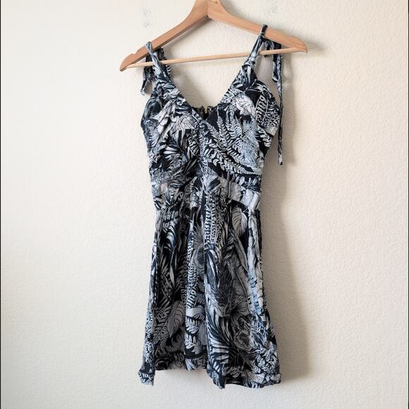 Agua Bendita Blue Floral Mini Dress Small Viscose Sierra Helios $200 Vacation - Picture 10 of 13